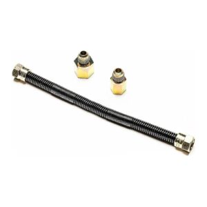 8 High Capacity Gas Flex Line for Fireplaces, Fire Pits, and Dryers Black Stainless Steel