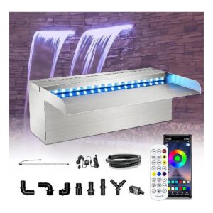 8 Inch Wide Stainless Steel Waterfall Spillway for Swimming Pool and Pond