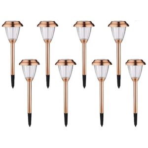 8 Pack Brown Pathway Solar Lights for Garden and Lawn Decoration