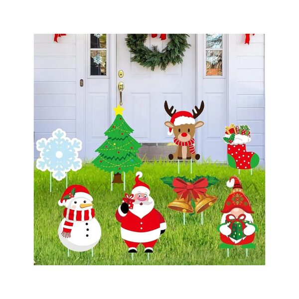 8 Pack Sturdy Plastic Christmas Yard Signs for Holiday Parties and Decor