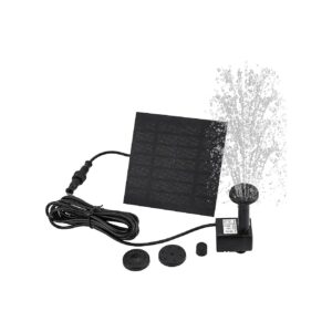 8 Piece Nozzle Solar Water Fountain Pump Kit for Bird Bath Garden Outdoor 2W