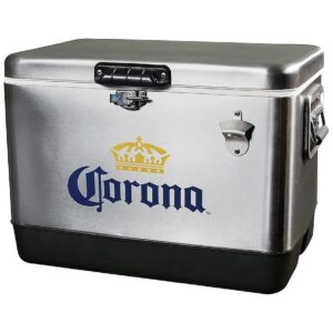 85 Can Capacity Portable Cooler with Built-in Bottle Opener and Secure Steel Latch