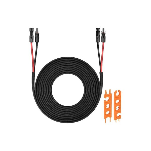 8AWG Tinned Copper Solar Panel Extension Cable 25FT with Twin Wires for Increased Safety