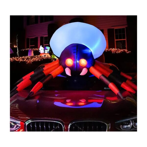 8FT Giant Inflatable Halloween Spider Decorations with LED Lights