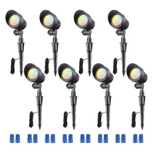 8-Pack 3CCT Aluminum Housing LED Landscape Lighting Kit for Exterior