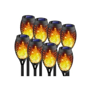 8Pack Solar Torch Light with Flickering Flame for Outdoor Decorations Patio