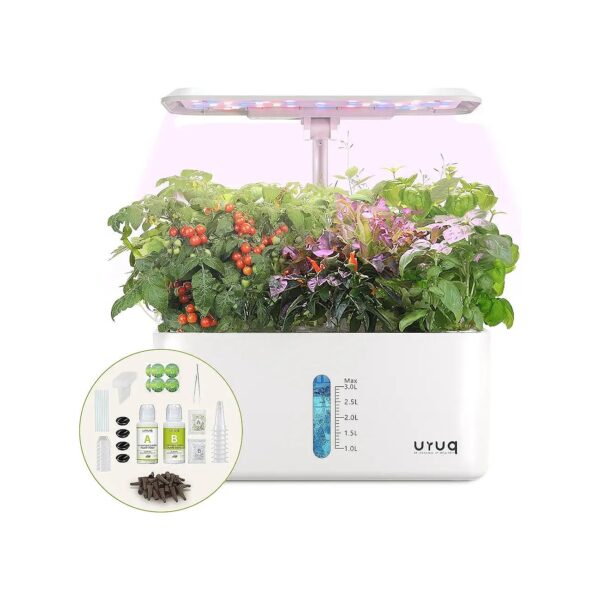 8-Pod Indoor Herb Garden Kit with Hydroponic System and LED Grow Light for Home Use