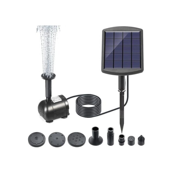 8W Solar Water Fountain Pump with Foam Filter and Filter Bag for Bird Bath and Pond Use