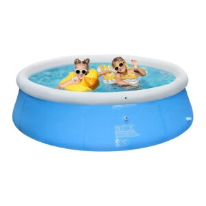 8ft Large Capacity Round Inflatable Pool for Family Fun and Outdoor Entertainment