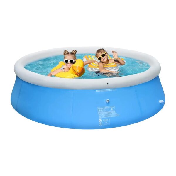 8ft Large Capacity Round Inflatable Pool for Family Fun and Outdoor Entertainment