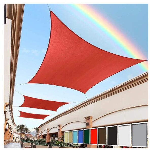 8ft x 14ft Red Rectangle Shade Sail Canopy with Heavy Duty Construction and UV Blockage