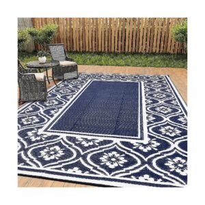 8x10ft Waterproof Reversible Outdoor Indoor Rug for Patio Deck Camping Pool Beach Picnic