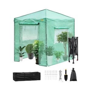 8x6x8 Feet Powder-Coated Steel Frame and PE Cover Pop-Up Greenhouse