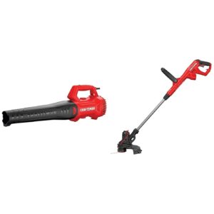 9 Amp High-Velocity Blower and 5 Amp Trimmer for Efficient Yard Care