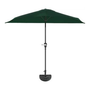 9 Foot Half Canopy Umbrella in Hunter Green for Outdoor Sections with Shade