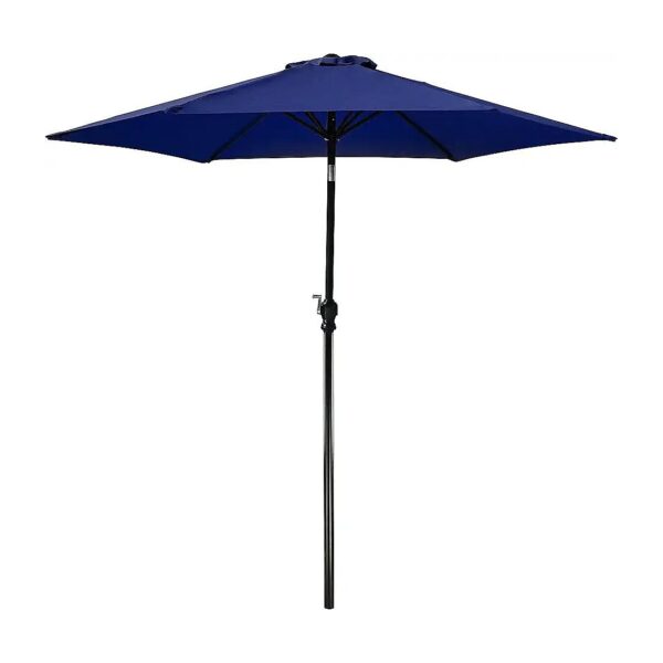 9 Foot Navy Outdoor Patio Umbrella with Easy Crank Mechanism and Push Button Tilt