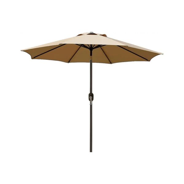 9 Foot Patio Umbrella with Sturdy Frame, Ribs, and Push Button Tilt