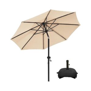 9 Foot Waterproof Table Umbrella for Patio, Lawn, and Deck with Adjustable Canopy