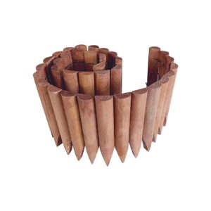 9'' High Brown Wooden Mini Fence for Garden Border