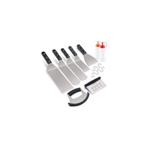 9 Piece Grill Tool Kit for BBQ Flat Top Cast Iron Cooking