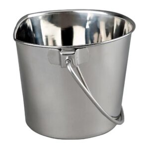 9 Quart Flat Bucket Made of High Quality Stainless Steel Round Shape