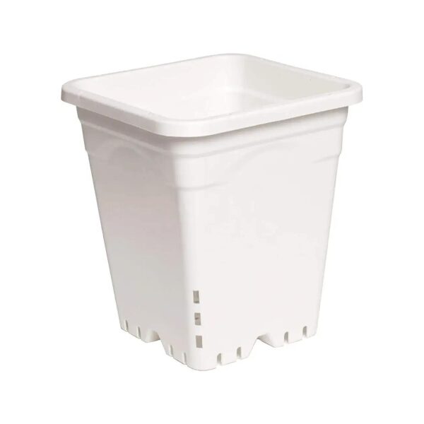 9 '' x9 '' White Plastic Square Planters for Indoor or Outdoor Use