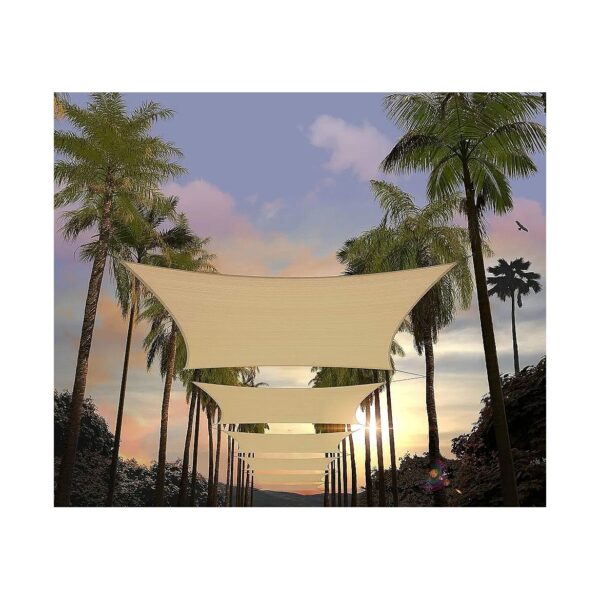 95% UV Blockage Beige Polyurethane Shade Sail with Premium Durability and 12x16 Size