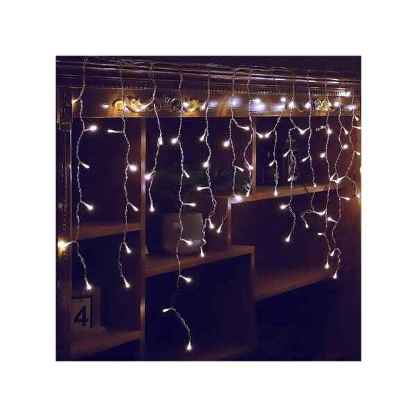 96 LED Fairy String Lights with Icicle Shape and 4 FT Long for Home Decoration