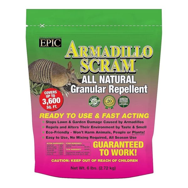 96 Ounce Natural Granular Repellent for Armadillos, Pet and Child Safe, Long-Lasting