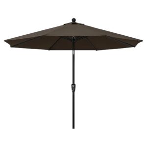 9Ft Brown Patio Umbrella with UV Protection for Outdoor Table and Chair Set