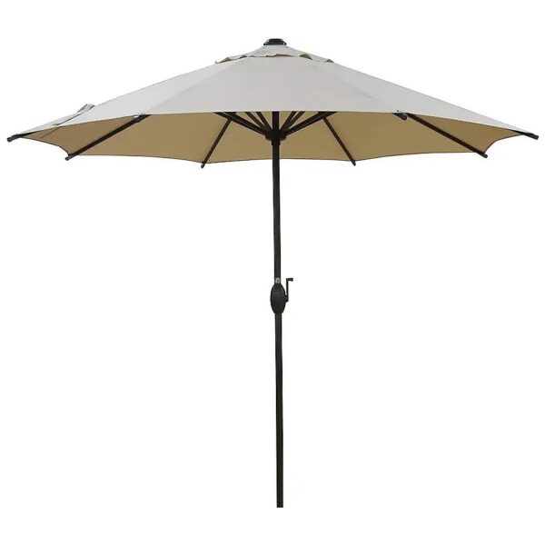 9ft Outdoor Market Table Umbrella with 42"-54" Cordless Canopy and Sturdy Beige Fabric