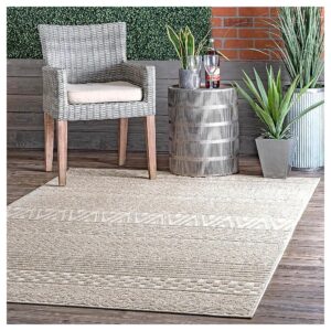 9x12 Indoor Outdoor Rug with Fade Resistant Beige Color