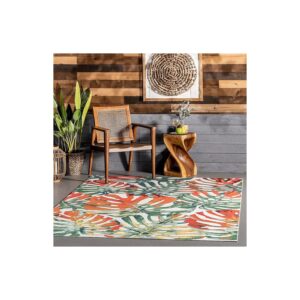 9x12 Power Loomed Floral Rug with Polyester Material and Sleek Design