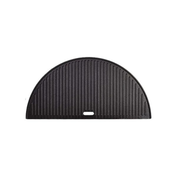 9x18 Inch Semicircular Cast Iron Reversible Griddle for Large Kamado Grills