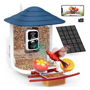 AI Recognition Bird Feeder Camera with Solar Power and Large Capacity Container