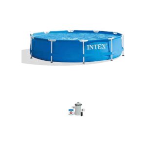 Above Ground Swimming Pool Set with Puncture-Resistant Material and Rust Resistant Design