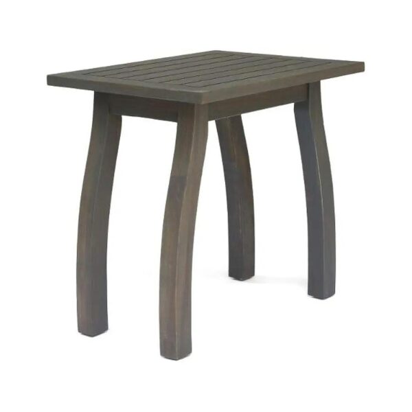 Acacia Wood Accent Table with Gray Finish and Patio Furniture