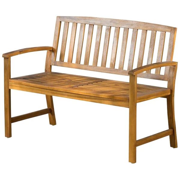 Acacia Wood Teak Finish Bench with 35 24 Inch Seat Height