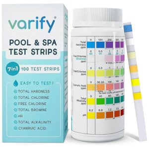 Accurate and Easy Water Testing Kit for Pool and Spa with 7 in 1 Test Strips