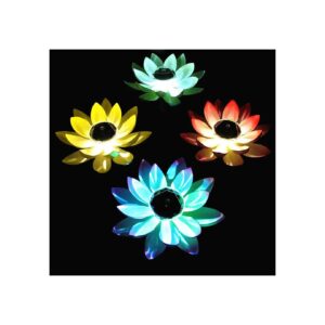 Acrylic Material Lotus Flower Lamp with Solar Power for Modern Gardens