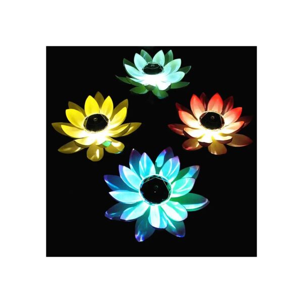 Acrylic Material Lotus Flower Lamp with Solar Power for Modern Gardens