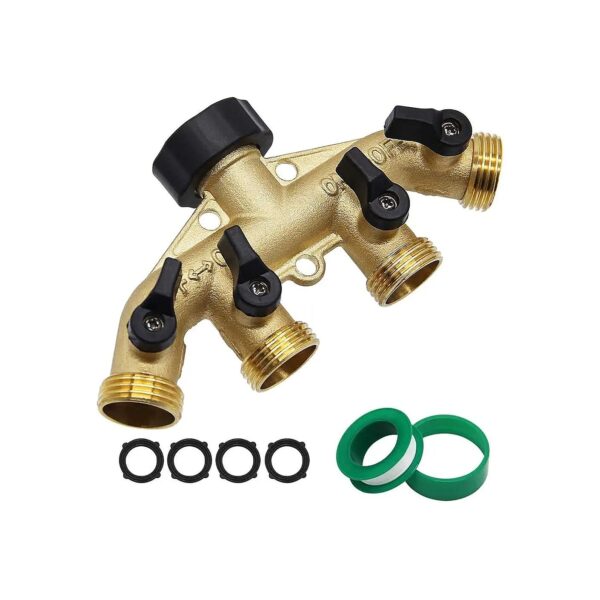 Adaptability and Convenience with 4 Way Heavy Duty Brass Garden Hose Splitter