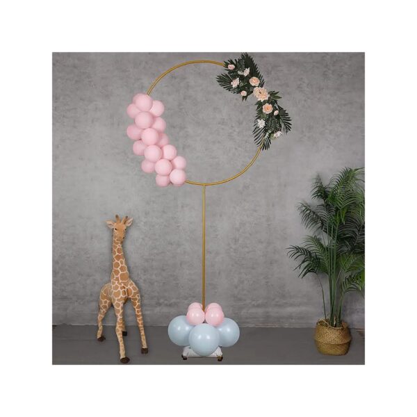 Adjustable Height Metal Round Balloon Column for Anniversary Decoration