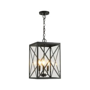 Adjustable Height Outdoor Pendant Light Chandelier Modern Design Waterproof Clear Glass