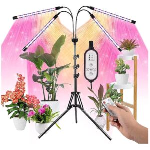 Adjustable LED Grow Light for Indoor Plants with Tripod Stand and Remote Control