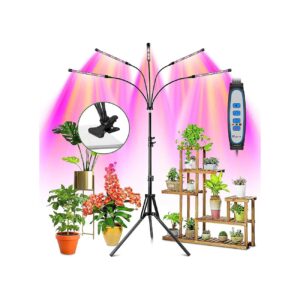 Adjustable LED Grow Light with Auto Timer and 3 Light Modes for Indoor Plants