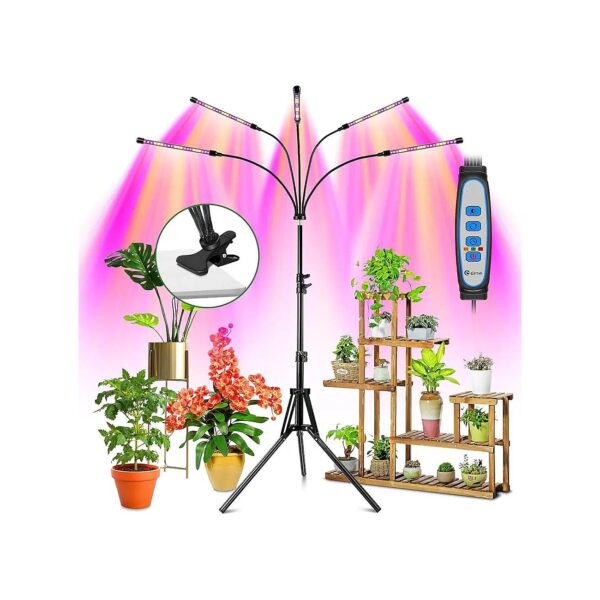 Adjustable LED Grow Light with Auto Timer and 3 Light Modes for Indoor Plants