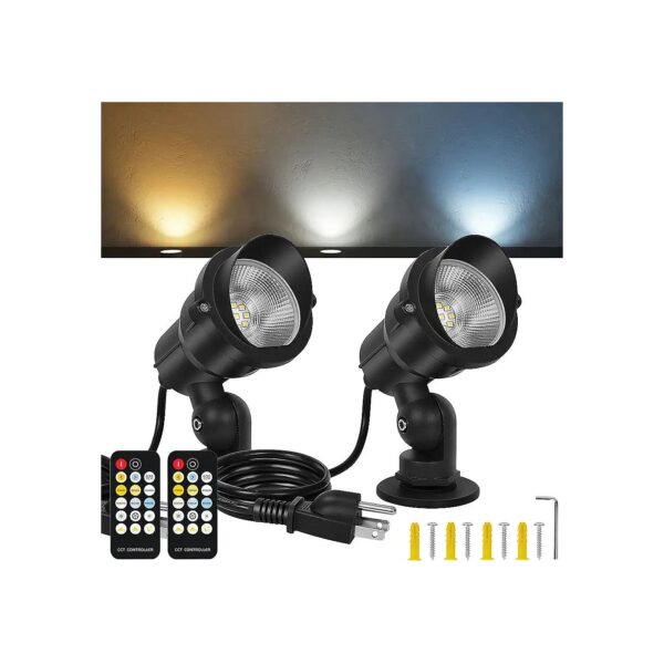 Adjustable LED Spotlights for Flag Yard Tree Garden with 2700K to 6500K Color Temperature