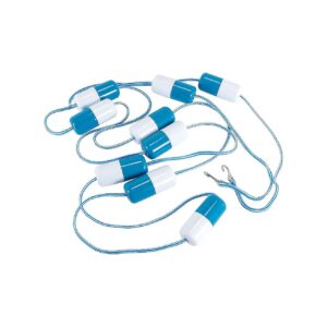 Adjustable Length Pool Safety Rope with Floating Buoys and Aluminum Hooks