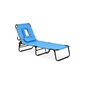 Adjustable Reclining Patio Chair with Solid Back and Ergonomic Design for Relaxation